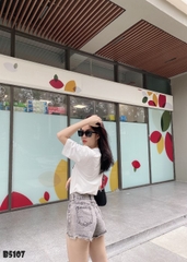 Quần jean short 2 nút tua xám B5107