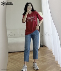 Áo thun nữ LOREN hình chữ đỏ A2680