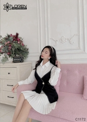 Set đầm somi ghile trắng C1172