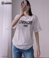 Áo thun nữ LOREN givenchy trắng A2049