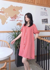 Đầm suông chấm bi đen C1382