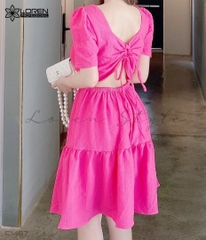 Đầm nơ hồng C1467