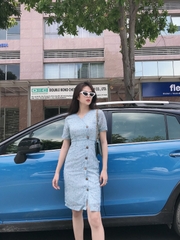 Đầm LOREN hoa cúc xanh C1133