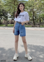 Quần jean ngố rách xanh B5340