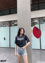 Quần jean short rách tua xanh B5117