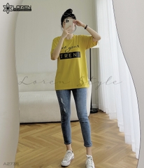 Áo thun nữ LOREN in chữ vàng A2735
