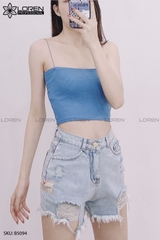 Quần jean short rách xanh B5094