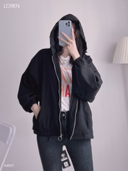 Áo khoác nữ LOREN da lộn tay phồng A4937