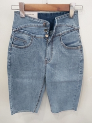 Quần jean ngố nhiều nút tua xanh B5216