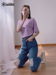 Quần jean baggy LOREN rách gối xanh B5594