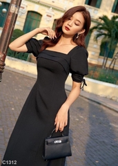Đầm tầng ngực đen C1312