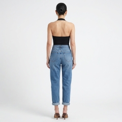 Quần jean baggy LOREN trơn tua xanh B5591