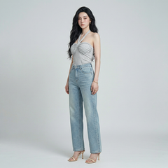 Quần Jean ống suông Nữ LOREN PT11133