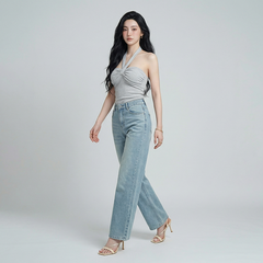 Quần Jean ống suông Nữ LOREN PT11133