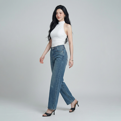 Quần Jean ống suông Nữ LOREN PT11133