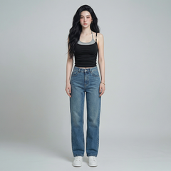 Quần Jean ống suông Nữ LOREN PT11134