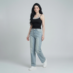 Quần Jean ống suông Nữ LOREN PT11134