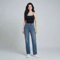 Quần Jean ống suông Nữ LOREN PT11134