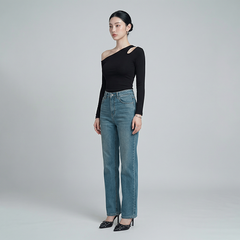 Quần Jean ống suông Nữ LOREN PT11134