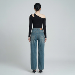 Quần Jean ống suông Nữ LOREN PT11135