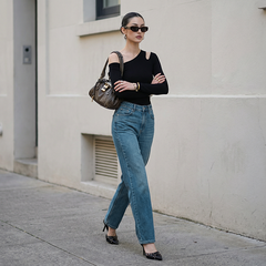 Quần Jean ống suông Nữ LOREN PT11135