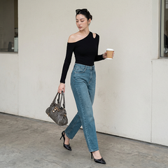Quần Jean ống suông Nữ LOREN PT11134