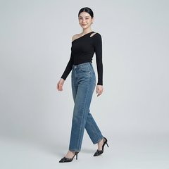 Quần Jean ống suông Nữ LOREN PT11135