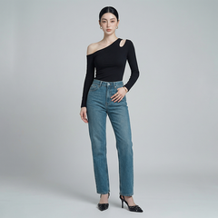 Quần Jean ống suông Nữ LOREN PT11135