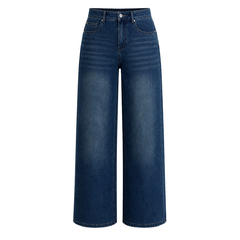 Quần Jean Nữ Ống Rộng LOREN Basic Tôn Dáng PT11143