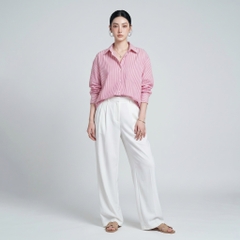 Áo sơ mi nữ form rộng LOREN cotton Oxford tối giản WASH11140