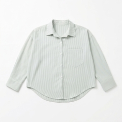 Áo sơ mi nữ form rộng LOREN cotton Oxford tối giản WASH11140