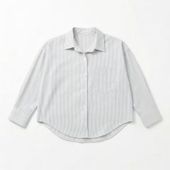 Áo sơ mi nữ form rộng LOREN cotton Oxford tối giản WASH11140