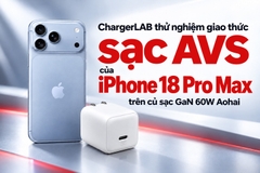 ChargerLAB thử nghiệm giao thức sạc AVS của iPhone 18 Pro Max trên củ sạc GaN 60W Aohai