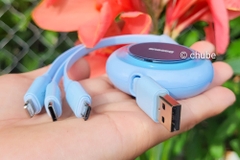 Cáp Sạc 3 Đầu, Dây Rút Tiện Lợi Baseus Bright Mirror 2