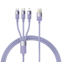 Cáp Sạc Baseus StarSpeed 1-for-3 100W/2.4A/18W USB to C+L+M