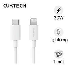 Cáp sạc Type C sang Lightning 1m Cuktech AL870 30W PD3.0
