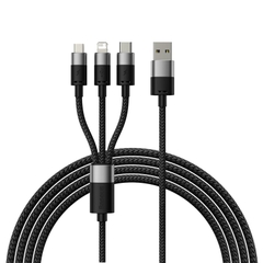 Cáp sạc 3 đầu Baseus StarSpeed 1-for-3 Fast Charging Data Cable USB to M+L+C 3.5A