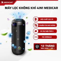 Máy lọc không khí ô tô kết hợp tinh dầu Medicar Pro V2 4in1