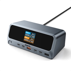 Trạm sạc kiêm hub USB-C 13 trong 1 MOKiN với màn hình LCD thông minh