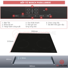 Bếp từ 4 vùng nấu Bosch PUE611BB5E seri 4