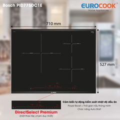 Bếp từ 3 vùng nấu Bosch PID775DC1E seri 8