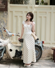 VÁY ELLA KEM CHẤM BI NÂU