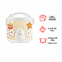 Nồi cơm điện Sharp KS-N191ETV 1.8 lít
