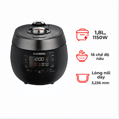 Nồi cơm điện tử áp suất Cuckoo CRP-RT1008F/BKTSVNCV 1.8 lít