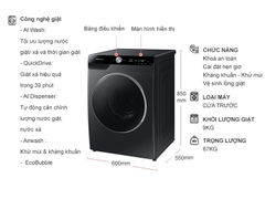 Máy giặt Samsung WW90TP44DSB Inverter 9 kg