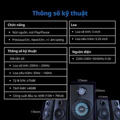 Loa Fenda F1900X/4.1 Bluetooth (FM/USB/Bluetooth/Điều khiển)