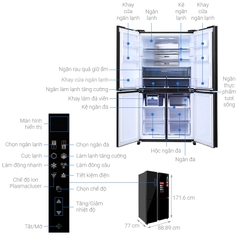 Tủ lạnh Sharp SJ-FXP600VG-BK Inverter 525 lít