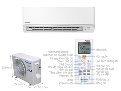Điều hòa Panasonic 1 chiều Inverter R32 Tiêu chuẩn 12000Btu CS/CU-RU12CKH-8D mới 2026