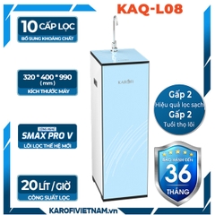Máy lọc nước Karofi KAQ-L08 10 cấp, 1 vòi, 20L/h, Lõi RO Hàn Quốc, vỏ tủ nhỏ
