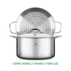 Nồi hấp đa năng inox liền khối Elmich Trimax CZ EL-3831 size 28cm